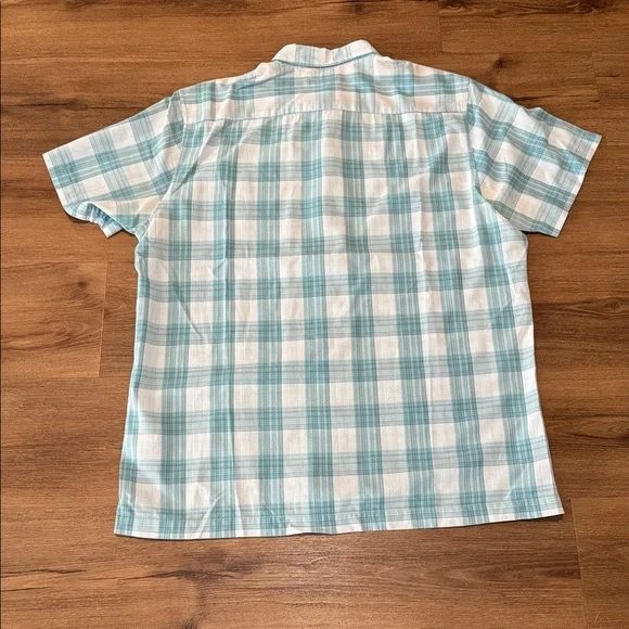 Men's Ben Sherman Teal Short Sleeve Button Down Plaid Shirt. Size XL - Picture 4 of 5